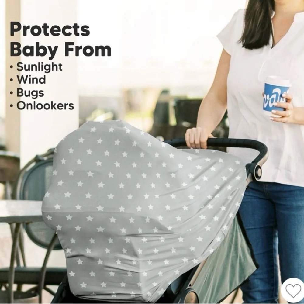 Starry Gray Multi-Use Baby Car Seat Cover - Like New! - Picture 5 of 7